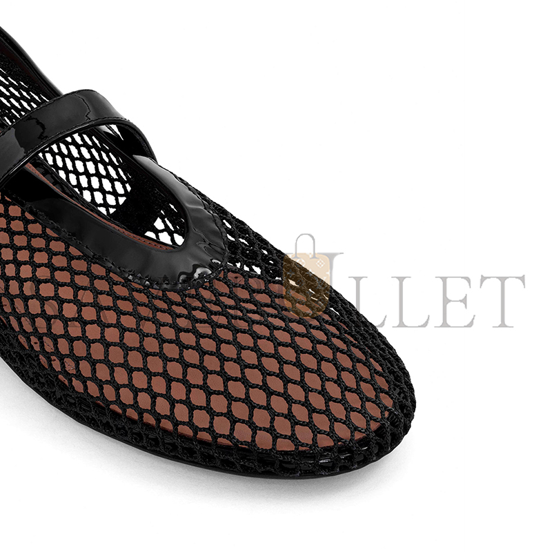 ALAÏA BALLET FLATS IN FISHNET AA3A029TK007 - 999